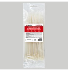 Стяжка (хомут) нейлоновая сверхпрочная POWER LOCK, 3,6х200 мм, КОМПЛЕКТ 100 шт., белая, SONNEN, 607921