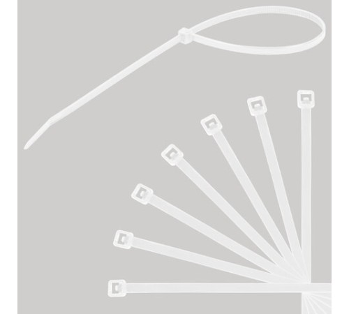 Стяжка (хомут) нейлоновая сверхпрочная POWER LOCK, 3,6x300 мм, КОМПЛЕКТ 100 шт., белая, SONNEN, 607923