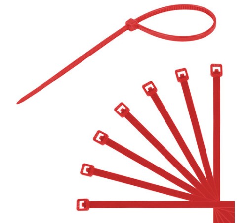 Стяжки (хомуты) нейлоновые сверхпрочные ЦВЕТНЫЕ в тубе 2,5х200 мм, КОМПЛЕКТ 200 шт., SONNEN, 607925