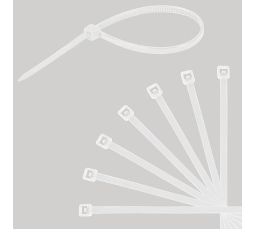 Стяжки (хомуты) нейлоновые сверхпрочные НАБОР 150 шт. (2,5х100/150 мм; 3,6х200 мм), белые, SONNEN, 607927