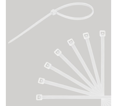 Стяжки (хомуты) нейлоновые сверхпрочные НАБОР 150 шт. (2,5х100/150 мм; 3,6х200 мм), белые, SONNEN, 607927