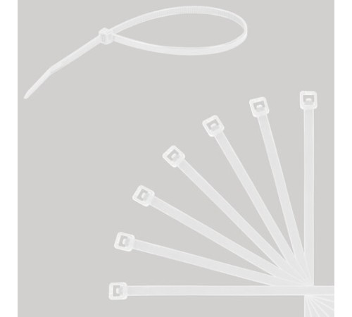 Стяжки (хомуты) нейлоновые сверхпрочные НАБОР 150 шт. (2,5х100/150 мм; 3,6х200 мм), белые, SONNEN, 607927