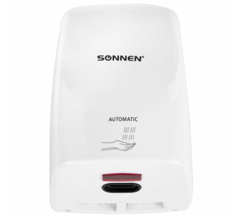 Сушилка ВЫСОКОСКОРОСТНАЯ для рук SONNEN HD-FL-2009, 1200 Вт, пластиковый корпус, белая, 607959