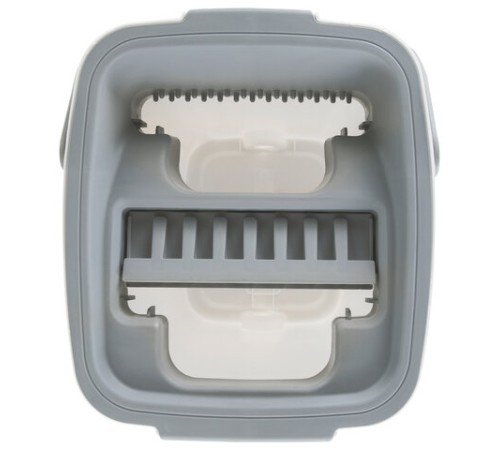 Швабра с отжимом и ведром 11л/9л, двухкамерное, ProClean, насадка из микрофибры карманы с 2-х сторон, белый, LAIMA, 607979