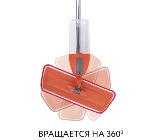 Швабра с распылителем воды плоская для мытья полов и уборки 