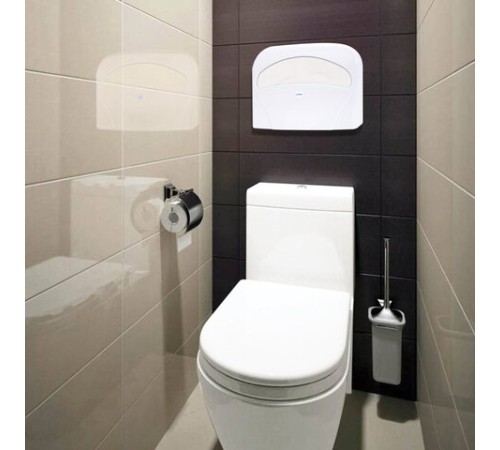 Диспенсер для покрытий на унитаз LAIMA PROFESSIONAL LSA (Система V1) 1/2 сложения, белый, ABS-пластик, 607993, 3460-0