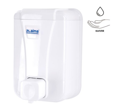 Дозатор для жидкого мыла LAIMA PROFESSIONAL LSA, НАЛИВНОЙ, объем 0,5 л, цвет белый, 607994, 3420-0
