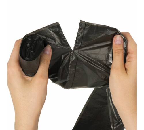 Мешки для мусора 30 л черные в рулоне 30 шт., ПНД 10 мкм, 50х60 см, ЛЮБАША, 608090