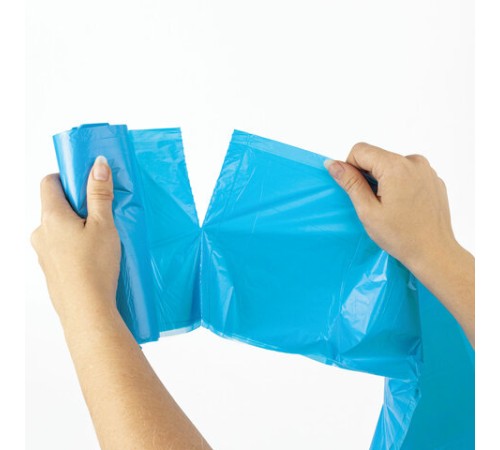 Мешки для мусора 35 л синие, в рулоне 30 шт., ПНД 10 мкм, 50х60 см, ЛЮБАША, 608091