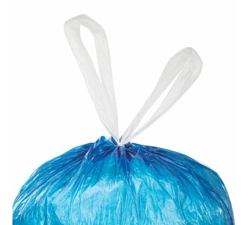 Мешки для мусора с завязками 35 л, синие, в рулоне 30 шт., ПНД 13 мкм, 48х52 см, ЛЮБАША, 608095