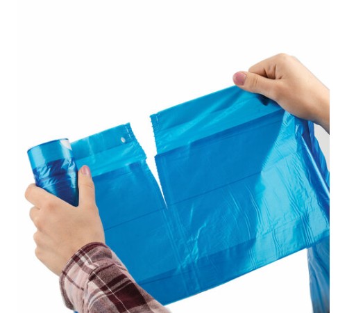 Мешки для мусора с завязками 35 л, синие, в рулоне 30 шт., ПНД 13 мкм, 48х52 см, ЛЮБАША, 608095