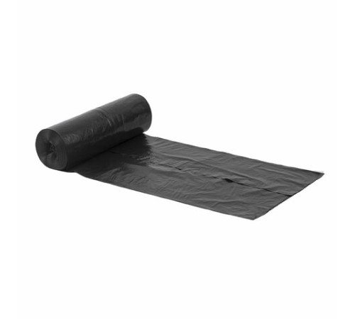 Мешки для мусора 120 л, черные, в рулоне 10 шт., ПВД 30 мкм, 65х100 см, ЛЮБАША, 608096