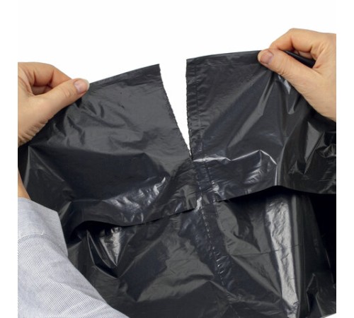 Мешки для мусора 120 л, черные, в рулоне 10 шт., ПВД 30 мкм, 65х100 см, ЛЮБАША, 608096