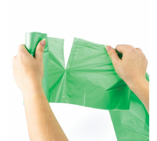 Мешки для мусора биоразлагаемые 35 л, зеленые, рулон 20 шт., ПНД 11 мкм, 50х60 см, ЛЮБАША, 608098