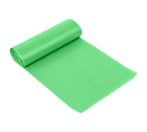 Мешки для мусора биоразлагаемые 60 л, зеленые, рулон 20 шт., ПНД 15 мкм, 60х70 см, ЛЮБАША, 608099