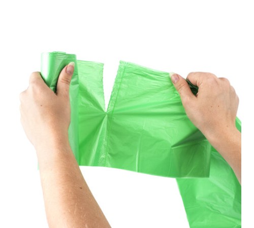 Мешки для мусора биоразлагаемые 60 л, зеленые, рулон 20 шт., ПНД 15 мкм, 60х70 см, ЛЮБАША, 608099