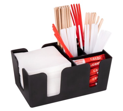 Подставка органайзер барный (шесть отделений) для салфеток, сахара, размешивателей, зубочисток, трубочек, ложечек, LAIMA, 608100