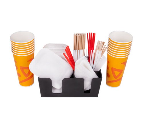 Подставка органайзер барный (шесть отделений) для салфеток, сахара, размешивателей, зубочисток, трубочек, ложечек, LAIMA, 608100