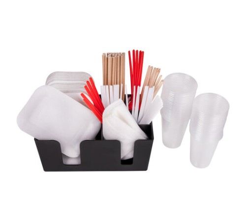 Подставка органайзер барный (шесть отделений) для салфеток, сахара, размешивателей, зубочисток, трубочек, ложечек, LAIMA, 608100