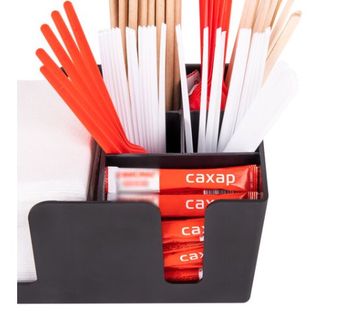 Подставка органайзер барный (шесть отделений) для салфеток, сахара, размешивателей, зубочисток, трубочек, ложечек, LAIMA, 608100