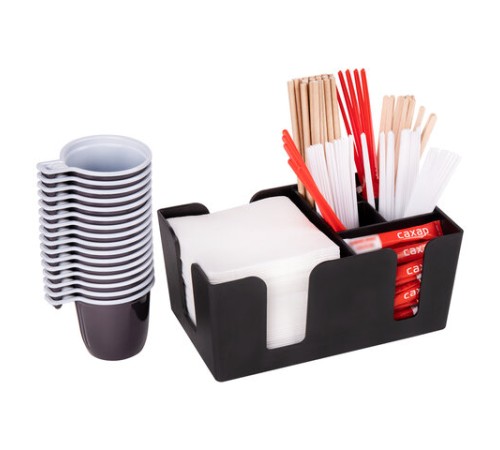 Подставка органайзер барный (шесть отделений) для салфеток, сахара, размешивателей, зубочисток, трубочек, ложечек, LAIMA, 608100