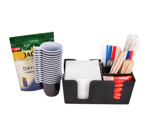 Подставка органайзер барный (шесть отделений) для салфеток, сахара, размешивателей, зубочисток, трубочек, ложечек, LAIMA, 608100