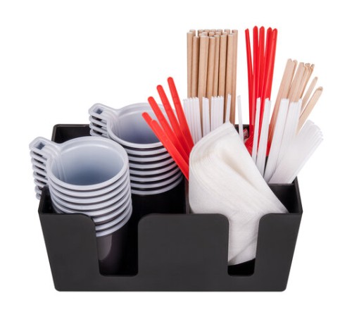 Подставка органайзер барный (шесть отделений) для салфеток, сахара, размешивателей, зубочисток, трубочек, ложечек, LAIMA, 608100