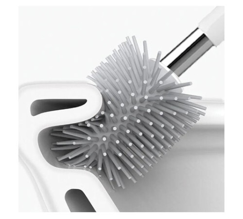 Ершик для унитаза силиконовый STANDART TYPE (овальный) напольный, с пинцетом, LAIMA, 608132