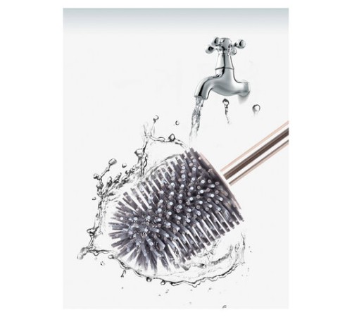 Ершик для унитаза силиконовый ROUND TYPE напольный / настенный с креплением и пинцетом LAIMA, 608133