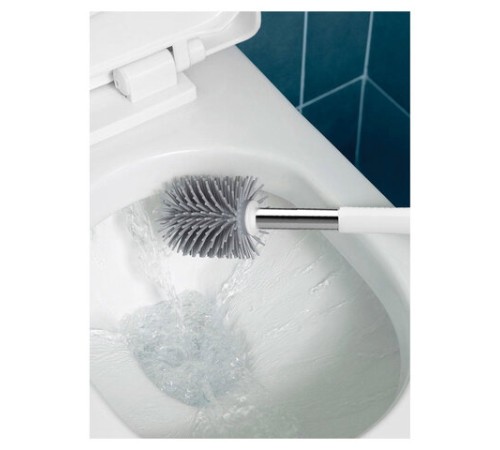 Ершик для унитаза силиконовый ROUND TYPE напольный / настенный с креплением и пинцетом LAIMA, 608133