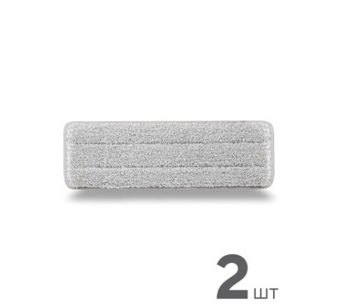 Насадки МОП для швабры (кармашки с 1-й стороны) КОМПЛЕКТ 2 шт., микрофибра, 33х12,5 см, LAIMA, 608143