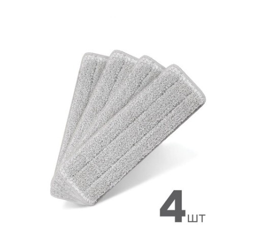 Насадки МОП для швабры (кармашки с 1-й стороны) КОМПЛЕКТ 4 шт., микрофибра, 33х12,5 см, LAIMA, 608145