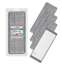 Насадки МОП для швабры (кармашки с 2-х сторон) КОМПЛЕКТ 4 шт., микрофибра, 33х12,5 см, LAIMA, 608146