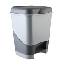 Ведро мусорное с педалью 20 литров, 43х33х33 см, цвет серый/графит, 428-СЕРЫЙ, 434280165