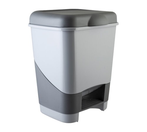 Ведро мусорное с педалью 20 литров, 43х33х33 см, цвет серый/графит, 428-СЕРЫЙ, 434280165
