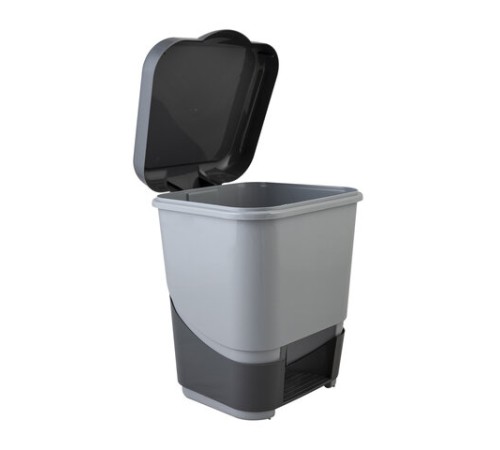 Ведро мусорное с педалью 8 литров, 30х25х24 см, цвет серый/графит, 427-СЕРЫЙ, 434270065