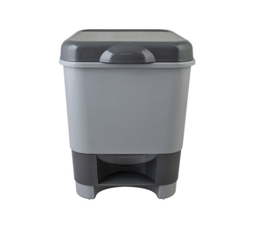 Ведро мусорное с педалью 8 литров, 30х25х24 см, цвет серый/графит, 427-СЕРЫЙ, 434270065