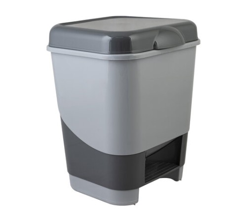 Ведро мусорное с педалью 8 литров, 30х25х24 см, цвет серый/графит, 427-СЕРЫЙ, 434270065