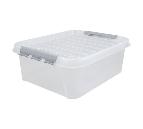 Ящик-контейнер 23 л с КРЫШКОЙ НА ЗАЩЕЛКАХ 