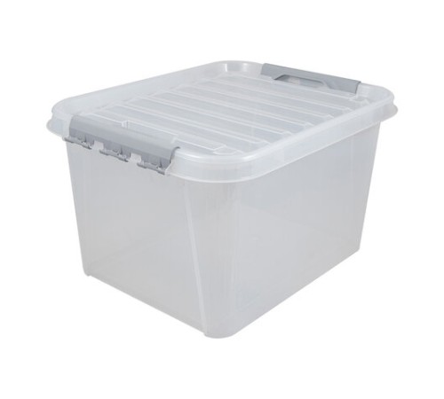 Ящик-контейнер 36 л с КРЫШКОЙ НА ЗАЩЕЛКАХ 