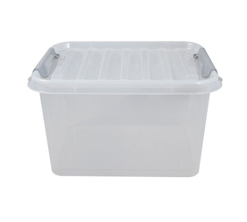 Ящик-контейнер 36 л с КРЫШКОЙ НА ЗАЩЕЛКАХ 