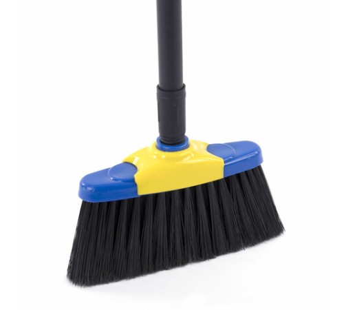 Совок для мусора + щетка, рукоятки 80 см пластик, синий, 
