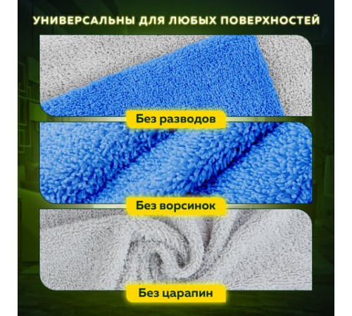 Салфетки из МИКРОФИБРЫ 40х40 см, КОМПЛЕКТ 2 шт., ULTRASONIC BI-COLOUR, 220 г/м2, LAIMA HOME, 608218