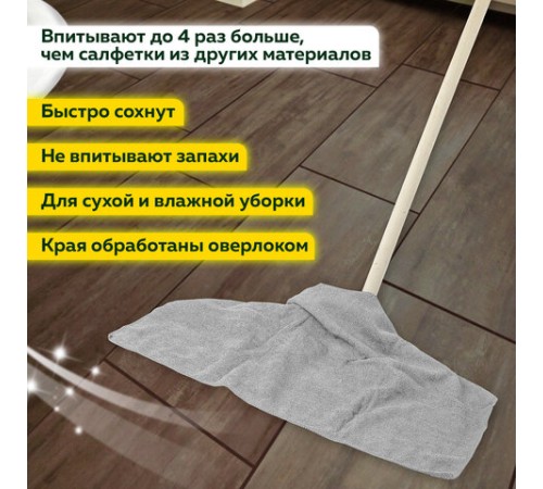 Тряпка из микрофибры 50х60 см, АВТО / ДОМ / ОФИС, КОМПЛЕКТ 2 шт., 