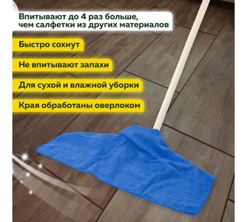 Тряпка из микрофибры 50х60 см, АВТО / ДОМ / ОФИС, 