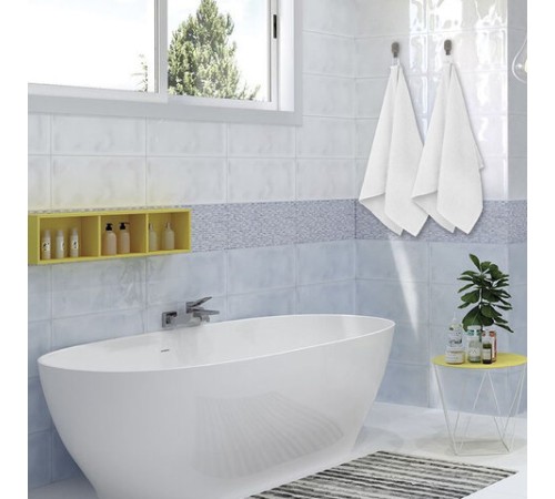 Салфетка из МИКРОФИБРЫ 50х100 см, WHITE ULTRA DENSE OVERLOCK, белая, 280 г/м2, LAIMA HOME, 608226