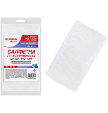 Салфетка из МИКРОФИБРЫ 40х80 см, WHITE ULTRA DENSE OVERLOCK, белая, 280 г/м2, LAIMA HOME, 608227