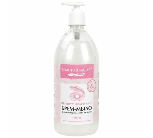 Мыло-крем жидкое с АНТИБАКТЕРИАЛЬНЫМ ЭФФЕКТОМ 1 л ЗОЛОТОЙ ИДЕАЛ 