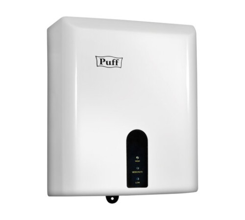 Сушилка для рук PUFF-8810, 1200 Вт, пластик, белая, 1401.376