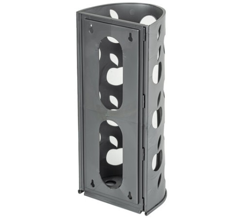 Держатель контейнер корзина APPLE для пакетов, мешков, бахил, 37,5х16х13 см, графит, LAIMA, 608367